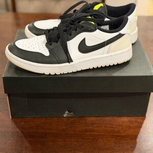 Nike Air Jordan 1 Low G - Size 7.5M/9W - White/Black/Phantom-Volt